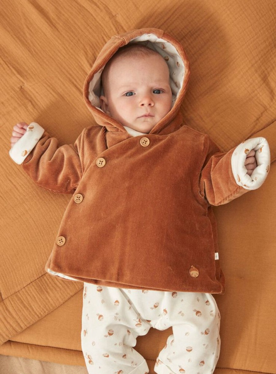 Naissance Sergent Major Veste & Cardigan | Veste De Naissance Caramel En Velours Cotele