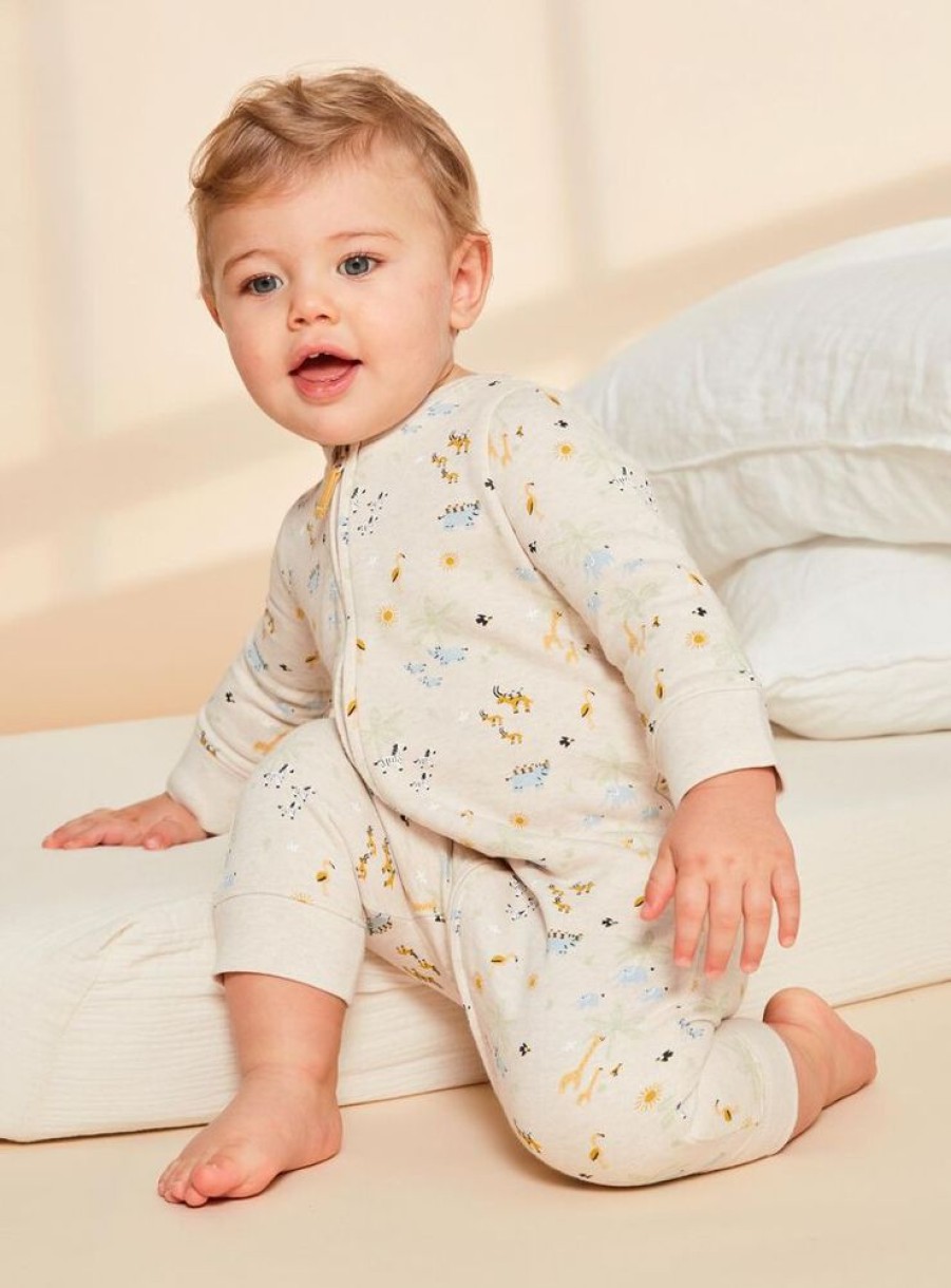 Bebe Garcon Sergent Major Pyjama & Grenouillere | Grenouillere Beige Clair Theme Jungle